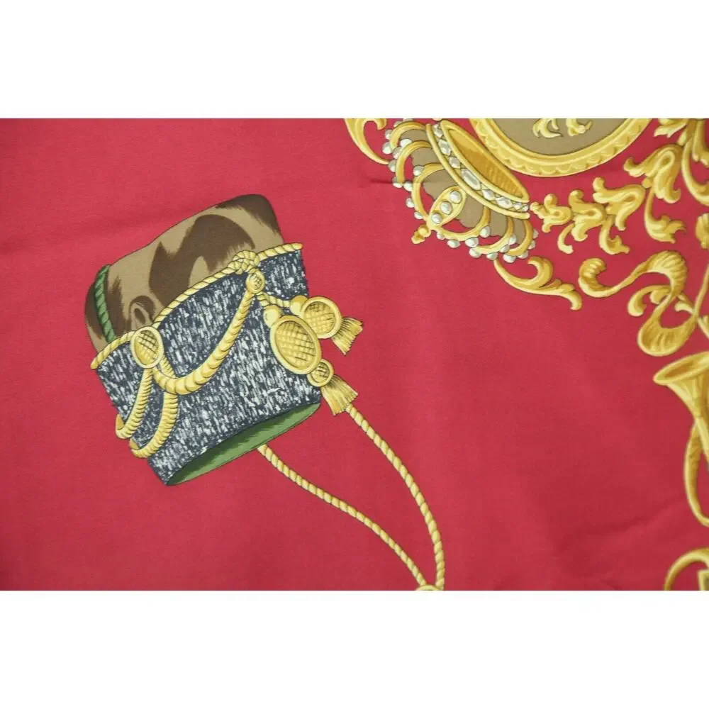 Belvedere Silk Scarf Baroque Scroll‎ Drums Crest Old Money 34